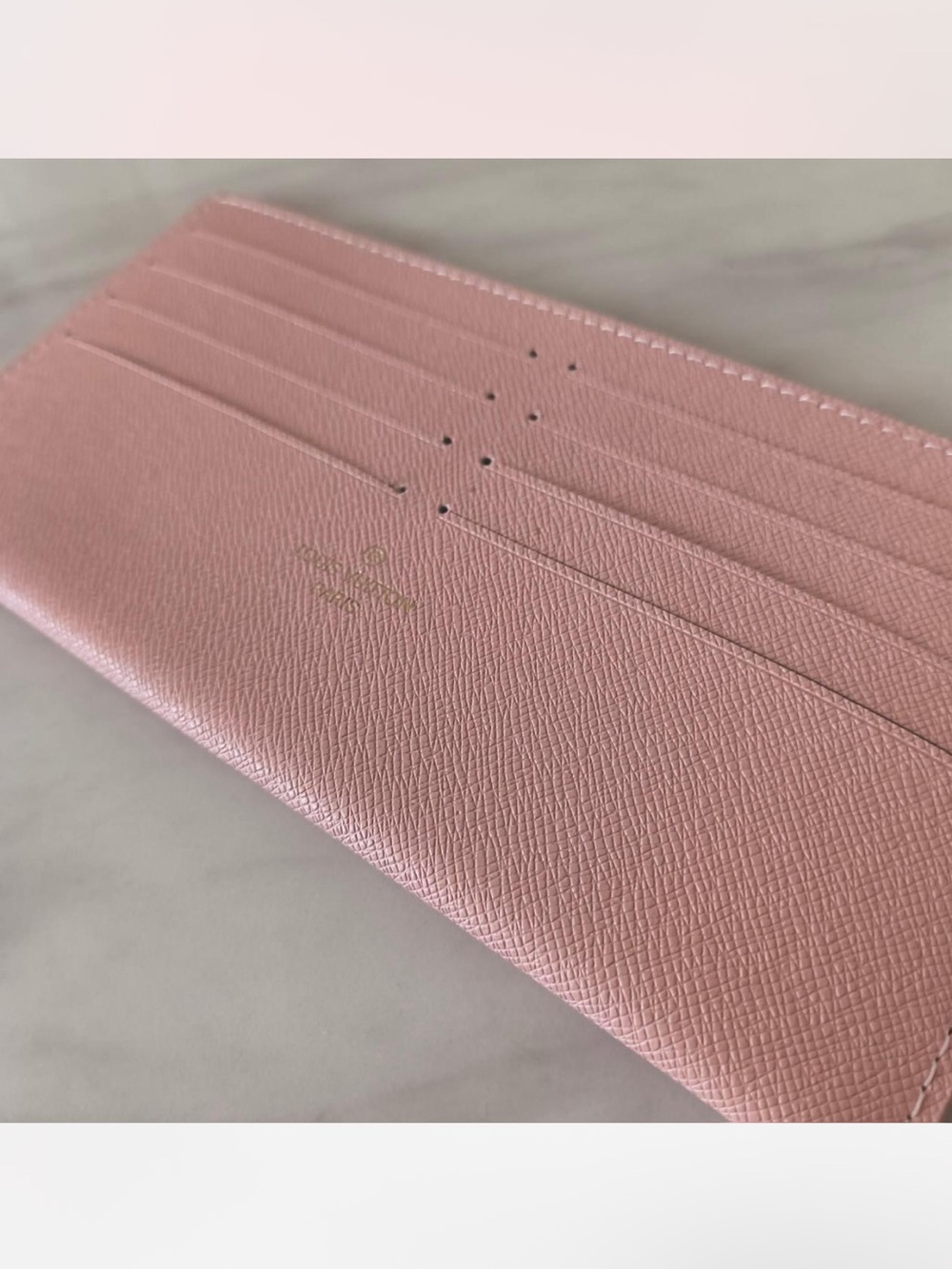 Louis Vuitton Pink Card Holder with Subtle Gold Logo